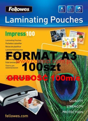 Folia A3 do laminowania błyszcząca 100 micronów