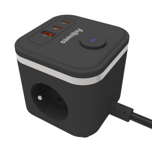 Power Cube® Typ E (czarna) Kostka zasilająca z przewodem 2m