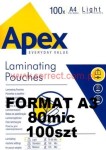 Folia A3 do laminowania błyszcząca 75/80 micronów APEX Fellowes